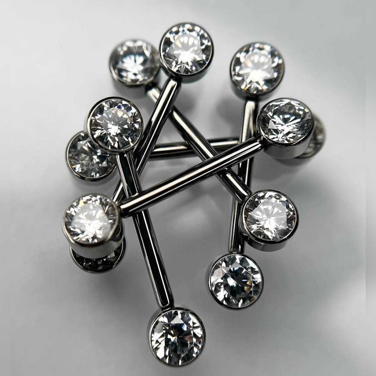 Sztanga do sutka z białymi kryształkami G23