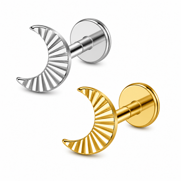 KOLCZYK DO PIERCINGU LABRET TYTANOWY – KSIĘŻYC ZŁOTY