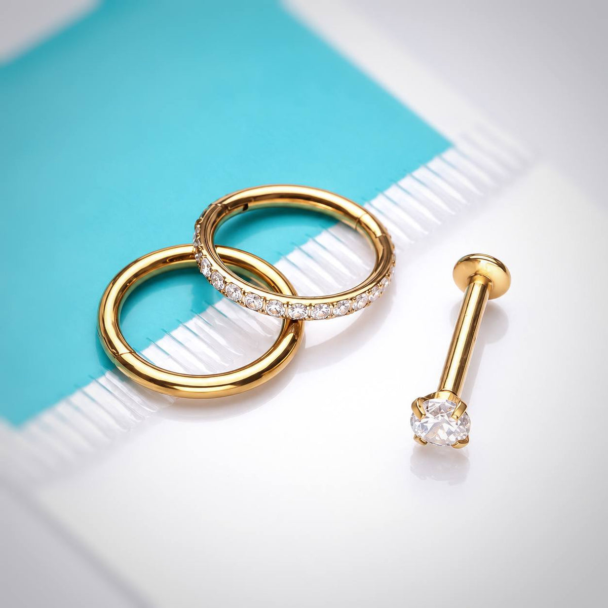 Zestaw kolczyków do piercingu Golden Sparkle