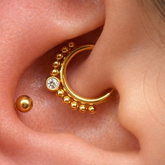 Tytanowe KÓŁKO  clicker  do piercingu ucha i nosa ZŁOTY