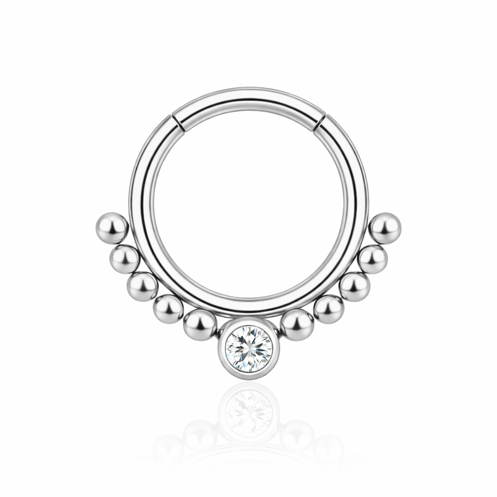 Tytanowe KÓŁKO  clicker  do piercingu ucha i nosa SREBRNY