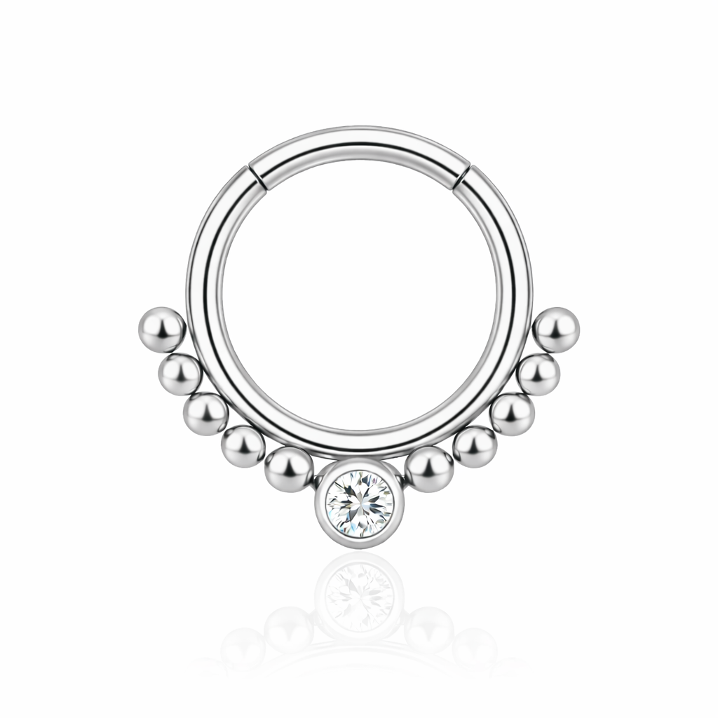Tytanowe KÓŁKO  clicker  do piercingu ucha i nosa SREBRNY