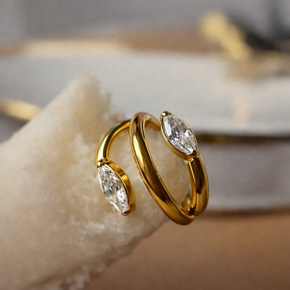 TYTANOWY KOLSZYK  CLICKER  Z CIRCKONIAMI  ZŁOTY