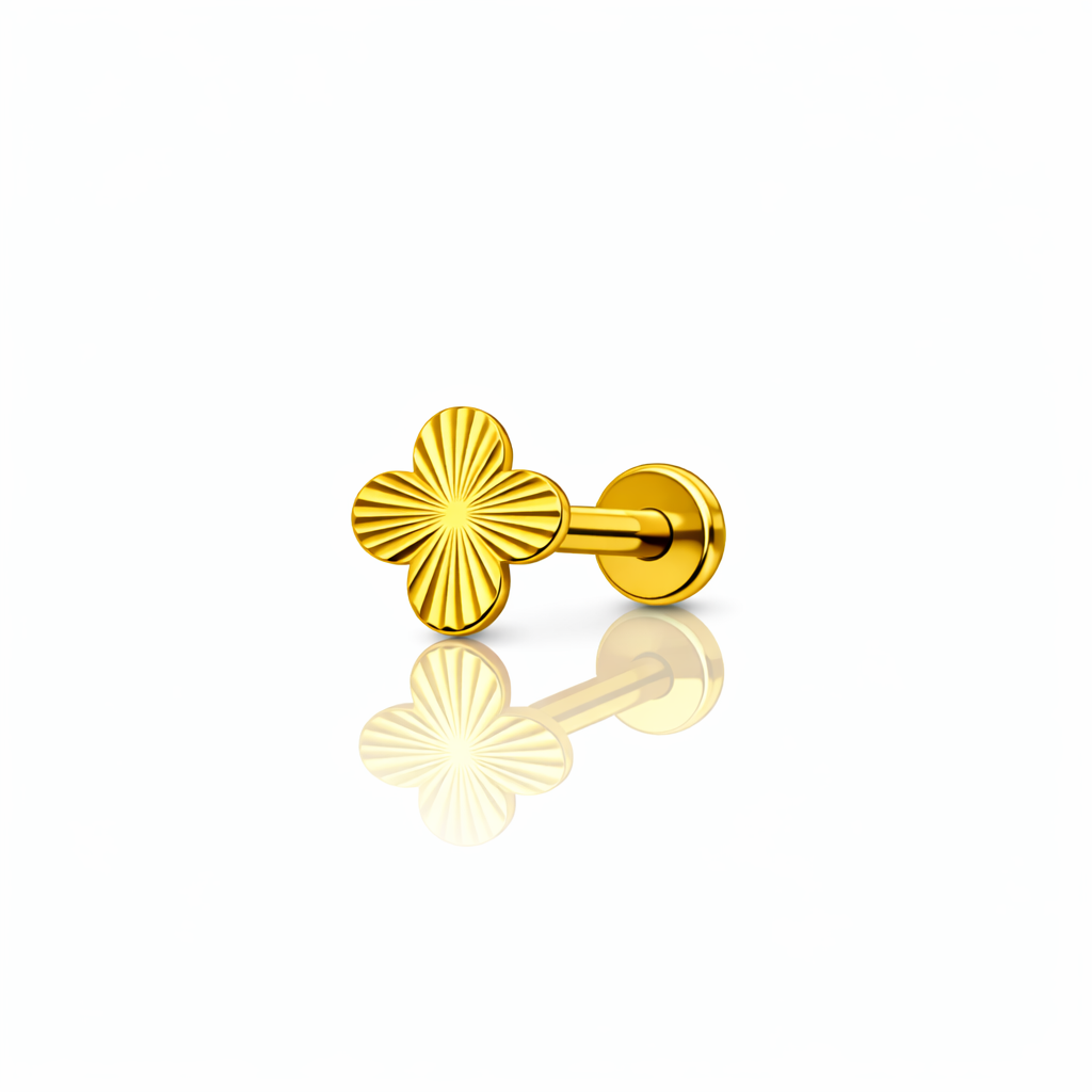 KOLCZYK DO PIERCINGU LABRET TYTANOWY –  ZŁOTY