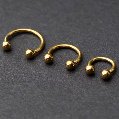 TYTANOWA PODKOWA Z DWOMA KULKAMI – GWINT ZEWNĘTRZNY ZŁOTA