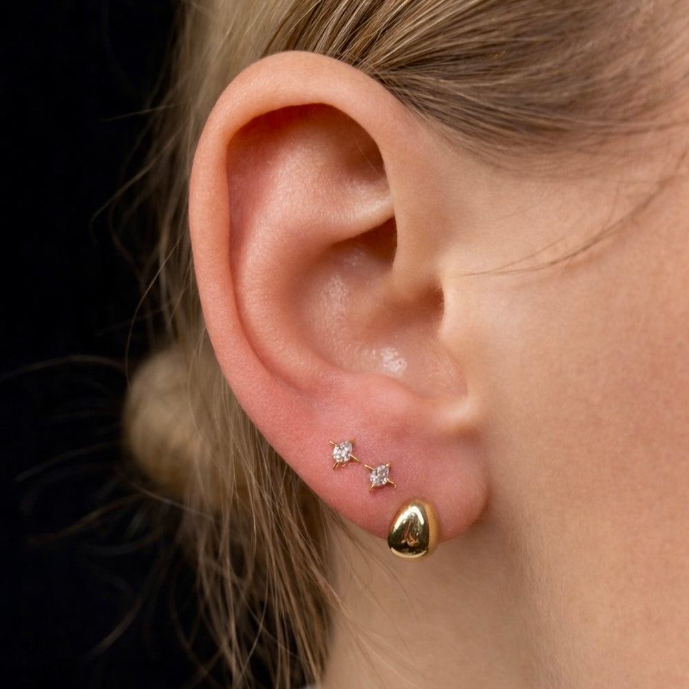 KOLCZYK TYPU LABRET DO PIERCINGU UCHA TYTAN ASTM F-136 ZŁOTY