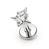 KOLCZYK TYPU LABRET DO PIERCINGU UCHA TYTAN ASTM F-136 SREBRNY