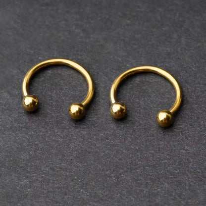 TYTANOWA PODKOWA Z DWOMA KULKAMI – GWINT ZEWNĘTRZNY ZŁOTA