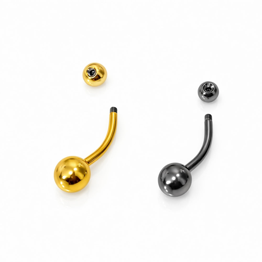 BANAN TYTANOWY DO PIERCINGU Z KULKAMI  SREBRNY – GWINT ZEWNĘTRZNY