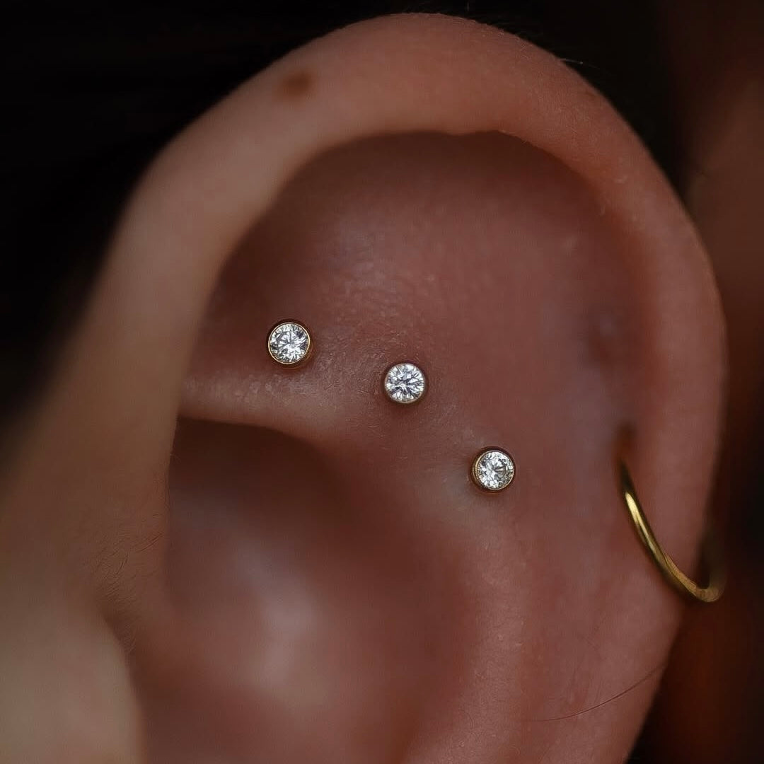 KÓŁKO CLICKER ZŁOTY TYTANOWE - KOLCZYK DO PIERCINGU