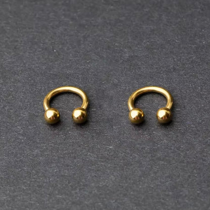 TYTANOWA PODKOWA Z DWOMA KULKAMI – GWINT ZEWNĘTRZNY ZŁOTA