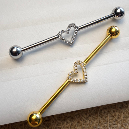 SZTANGA  TYTANOWA  SERCE Z CYRCKONIAMI  SREBRNA