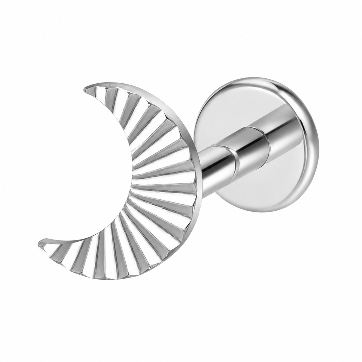 Tytanowy kolczyk labret do piercingu - srebrny
