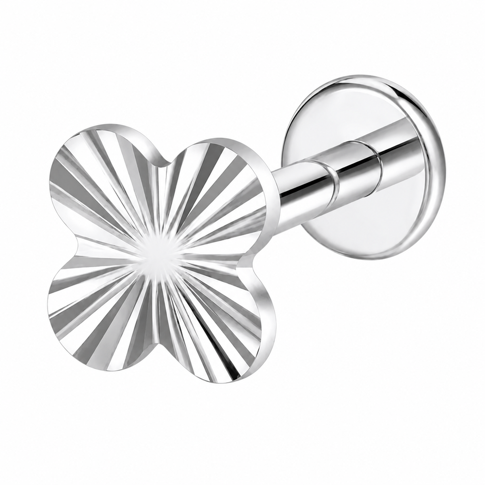 Tytanowy kolczyk labret do piercingu - srebrny