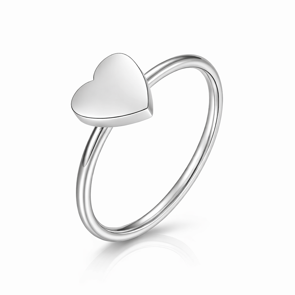 PIERŚCIEŃ SREBRNY Z SERCEM
