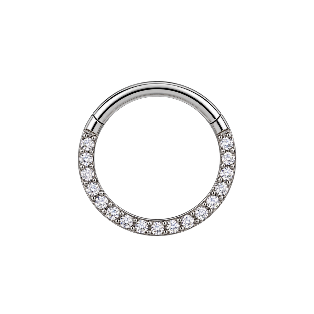 Kółko clicker do piercingu ucha z cyrkoniami