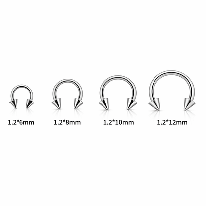 TYTANOWA ZŁOTA PODKOWA Z DWOMA STOŻKAMI GWINT ZEWNĘTRZNY