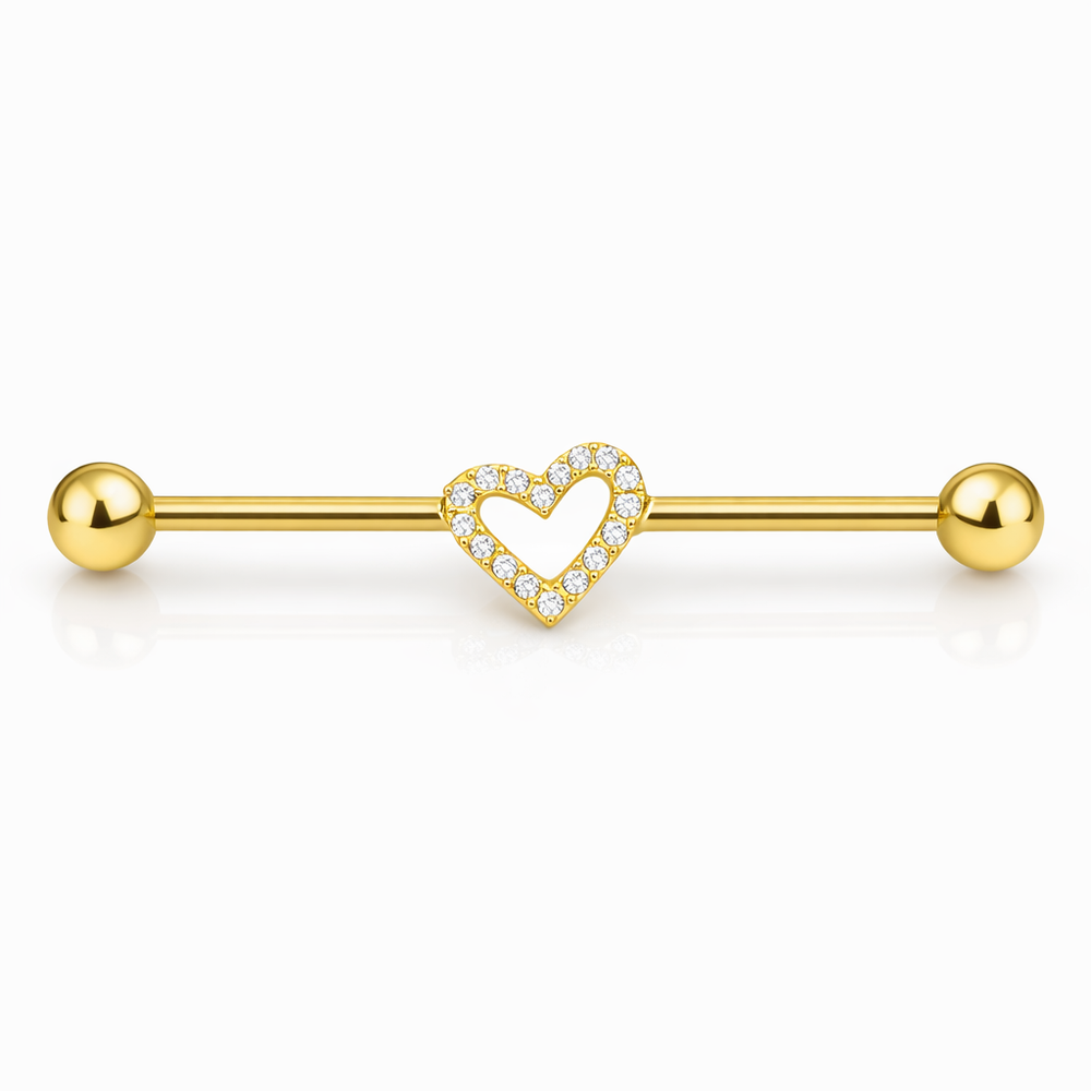 SZTANGA  TYTANOWA  SERCE Z CYRCKONIAMI  ZŁOTA