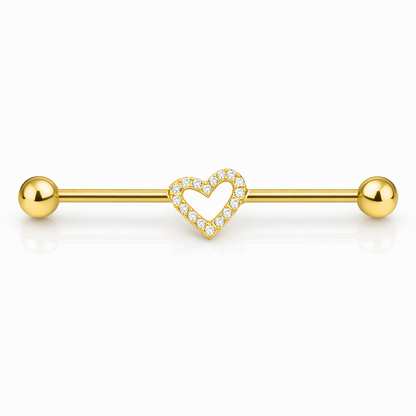 SZTANGA  TYTANOWA  SERCE Z CYRCKONIAMI  ZŁOTA