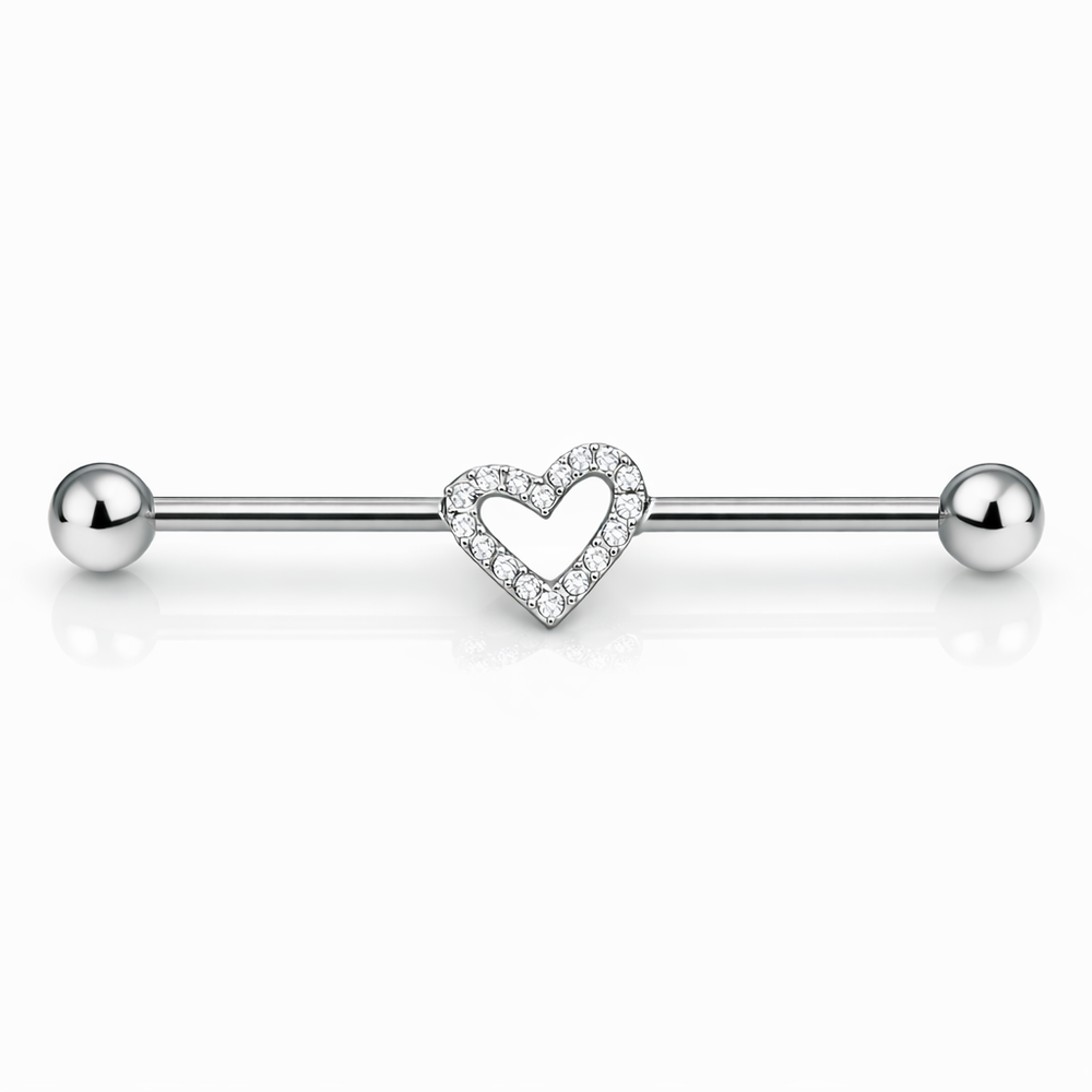 SZTANGA  TYTANOWA  SERCE Z CYRCKONIAMI  SREBRNA