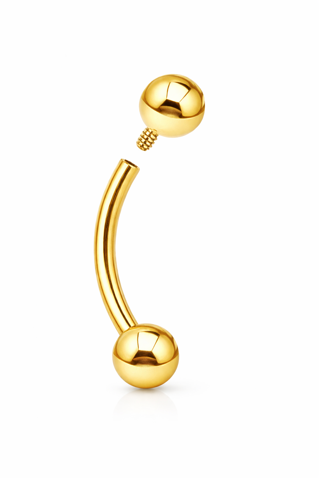 BANAN Tytanowy ZŁOTY – kolczyk do piercingu Gwint wewnętrzny