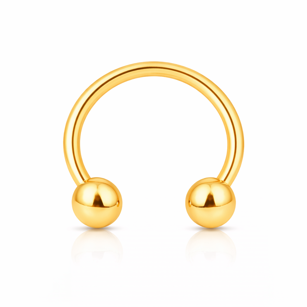 TYTANOWA PODKOWA Z DWOMA KULKAMI – GWINT ZEWNĘTRZNY ZŁOTA