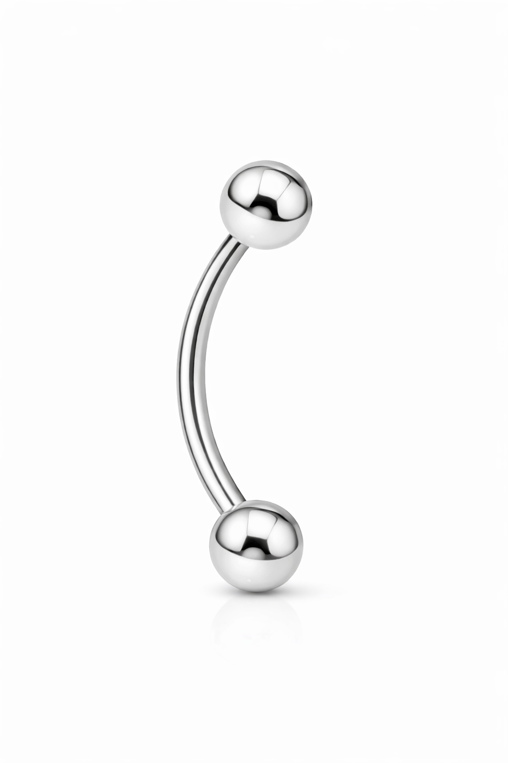 BANAN TYTANOWY DO PIERCINGU Z KULKAMI  SREBRNY – GWINT ZEWNĘTRZNY