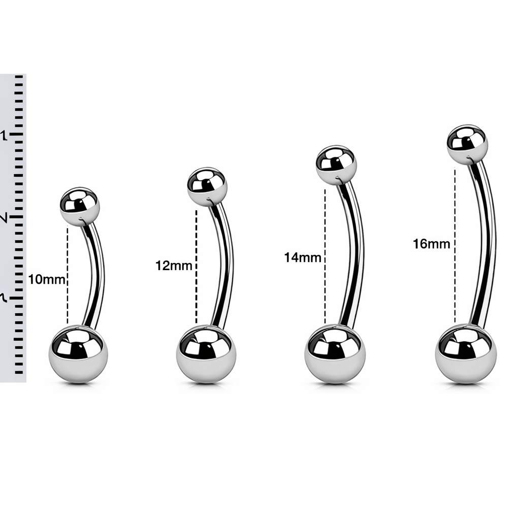 TYTANOWY BANAN  DO PIERCINGU Z KULKAMI   – GWINT ZEWNĘTRZNY,SREBRNY