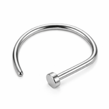 TYTANOWY KOLCZYK D-RING DO NOSA-PIERCING NOSTRIL SREBRNY
