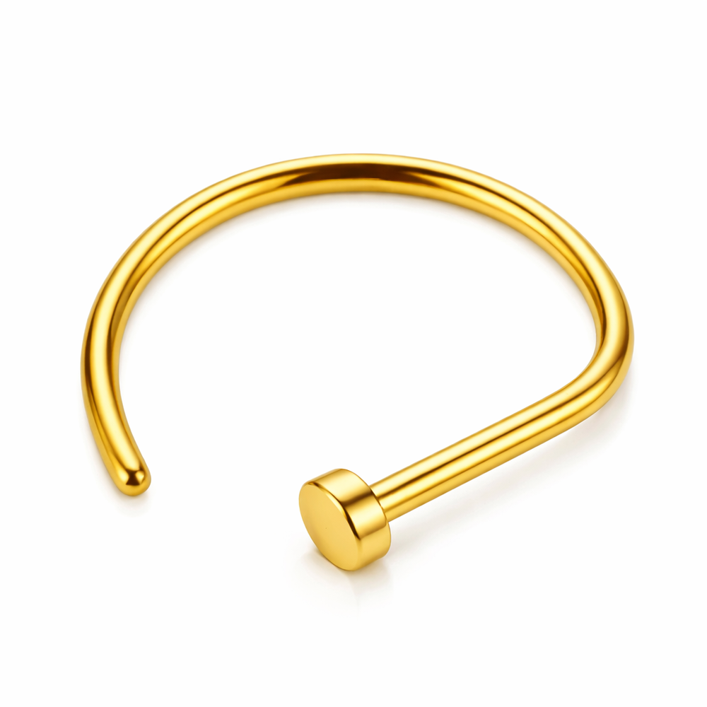 TYTANOWY KOLCZYK D-RING DO NOSA-PIERCING NOSTRIL ZŁOTY