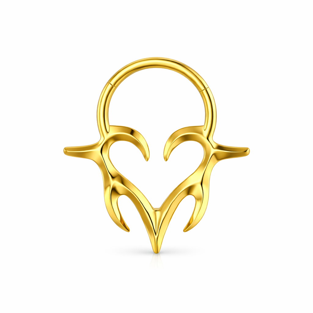 Kolczyk clicker Tribal Heart do piercingu - złoty