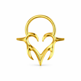 CLICKER TRIBAL HEART - KOLCZYK DO PIERCINGU Z TYTANU ZŁOTY