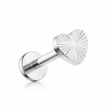 KOLCZYK DO PIERCINGU LABRET TYTANOWY – SERCE SREBRNY