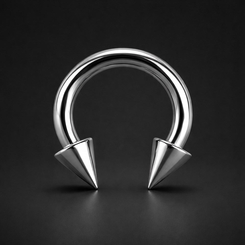 TYTANOWA ZŁOTA PODKOWA Z DWOMA STOŻKAMI GWINT ZEWNĘTRZNY