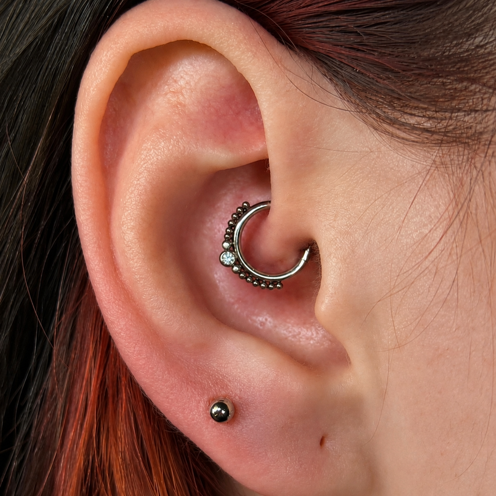 Tytanowe KÓŁKO  clicker  do piercingu ucha i nosa SREBRNY