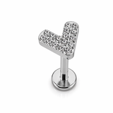 KOLCZYK LABRET DO PIERCINGY UCHA Z CYRKONIAMI SREBRNY