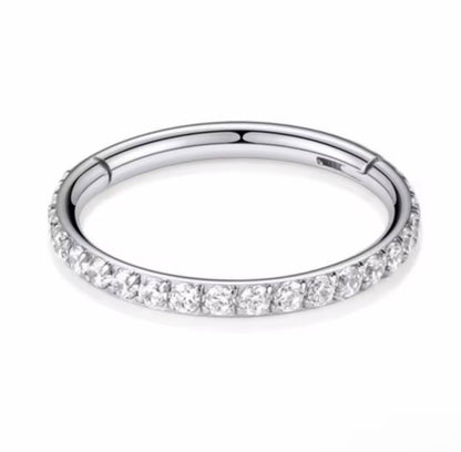 Tytanowe kółko CLICKER  srebny / złoty  kolczyk piercing Helix Conch Nostril