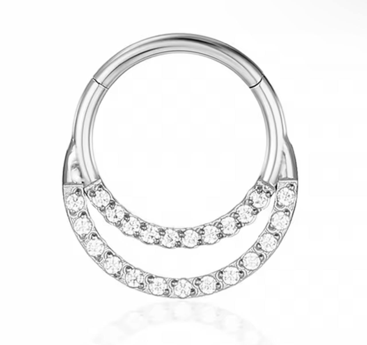 Clicker tytanowy srebrny  pod – kółko do piercingu ucha