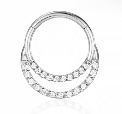 Clicker tytanowy srebrny  pod – kółko do piercingu ucha