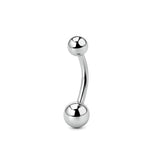 TYTANOWY BANAN  DO PIERCINGU Z KULKAMI   – GWINT WEWNĘTRZNY,SREBRNY