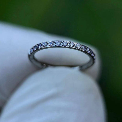 Tytanowe kółko CLICKER  srebny / złoty  kolczyk piercing Helix Conch Nostril