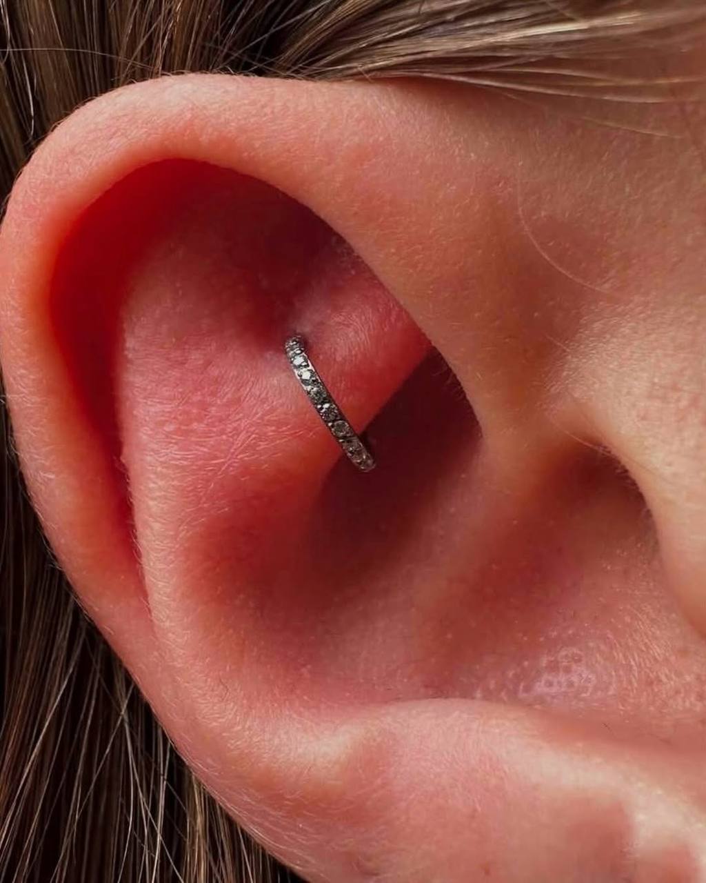 Tytanowe kółko CLICKER  srebny / złoty  kolczyk piercing Helix Conch Nostril