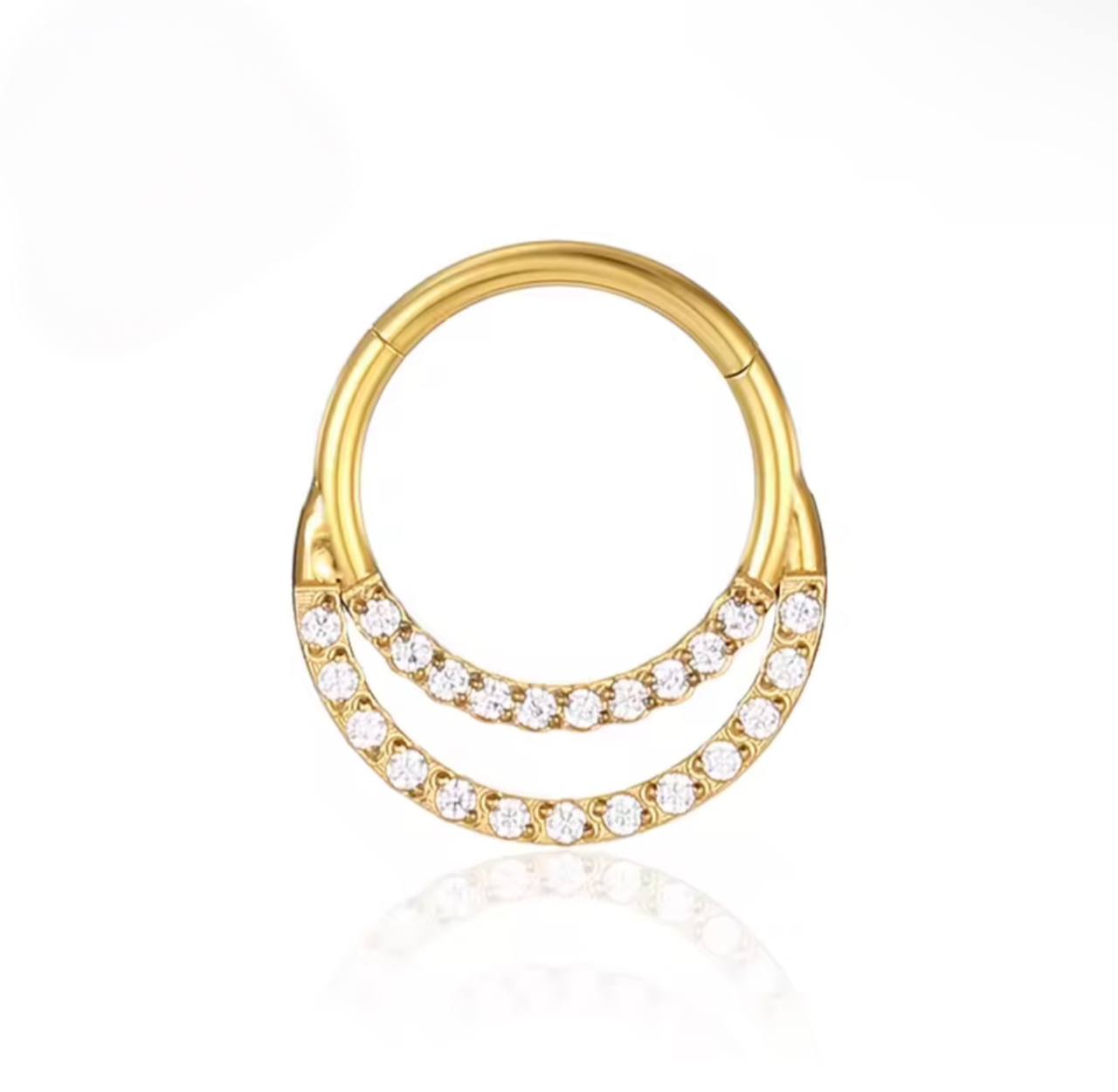 Clicker tytanowy srebrny  pod – kółko do piercingu ucha