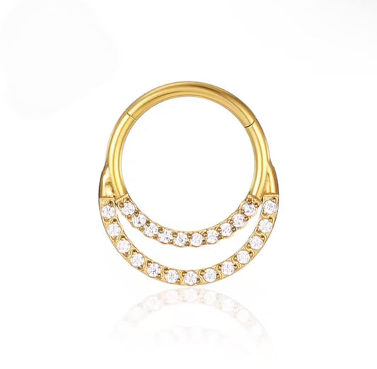 Clicker tytanowy srebrny  pod – kółko do piercingu ucha