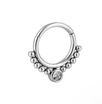 Tytanowe clicker srebrny– kółko do piercingu ucha i nosa