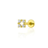 Kolczyk labret tytanowy do ucha z cyrkoniami - helix, tragus, lobe