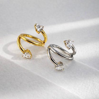 TYTANOWE KÓŁKO CLICKER Z CYRKONIAMI -KOLCZYK DO PIERCINGU UCHA I NOSA SREBRNY